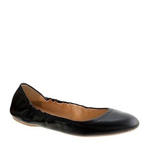 {J. Crew} Emma Leather Ballet Flats